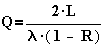 Q=\frac{2\cdot L}{\lambda \cdot (1-R)}
