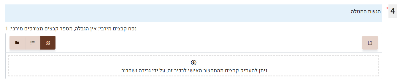 דוגמה לסוג שאלה העלאת קובץ